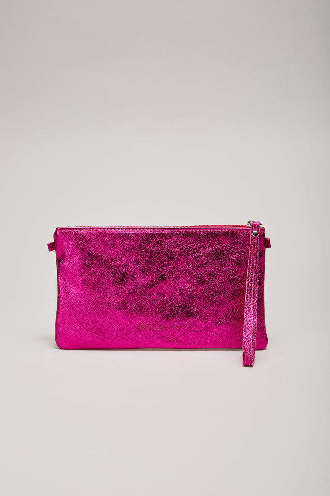 Umhängetasche Clutch Tasche Rosa CLUTCH Tasche Pink Metallic