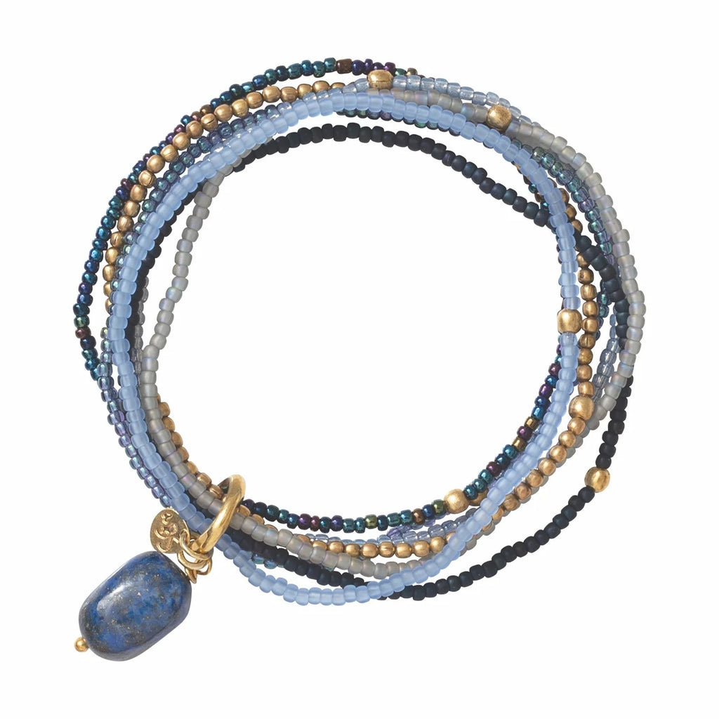 NIRMALA Armband lapis lazuli gold