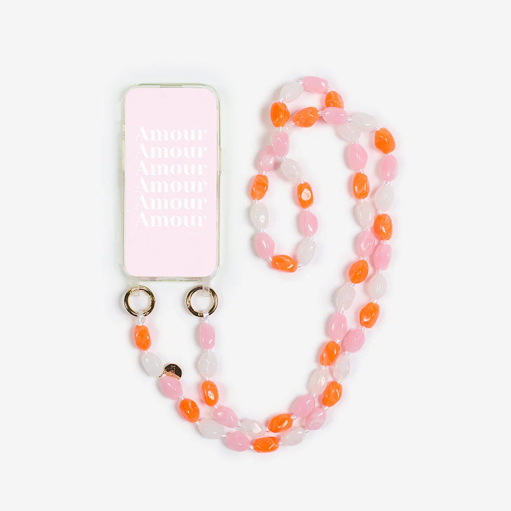 BONBON Handykette white | rose | orange