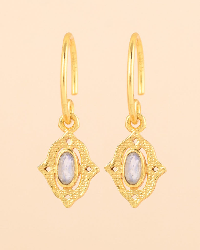 OHRRING 10197 hängend gold | white moonstone