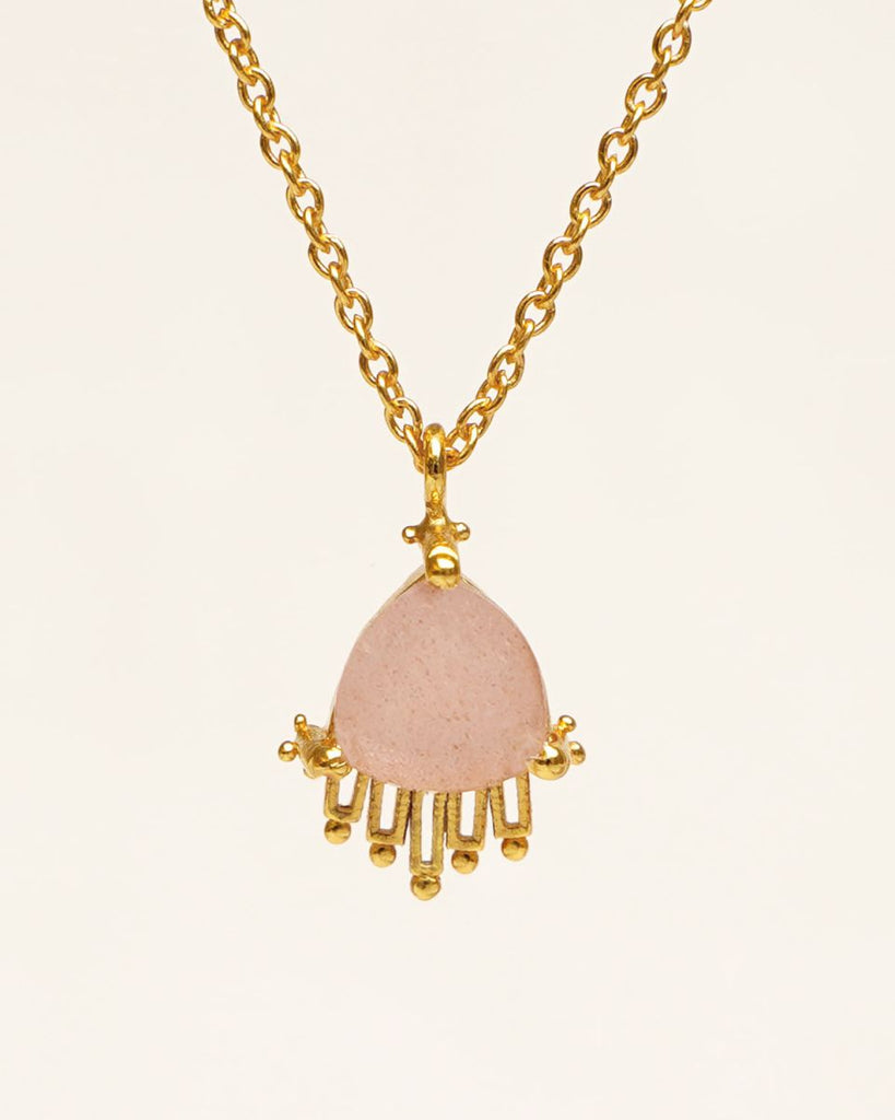 NECKLACE 3252 gold | peach moonstone